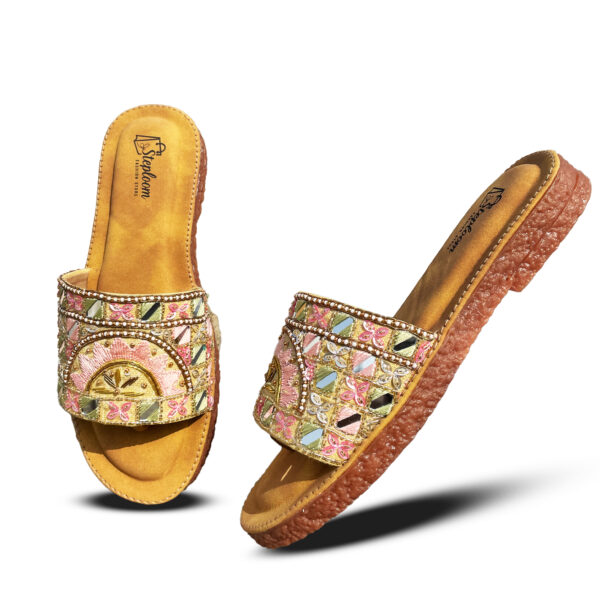 STEPLOOM Women Flats Slippers Stylish Model Ethnic Embroidered Casual Slip-On Footwear steploom women flats slippers stylish model ethnic embroidered casual slip on footwear