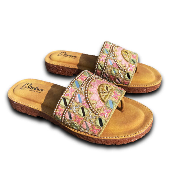 STEPLOOM Women Flats Slippers Stylish Model Ethnic Embroidered Casual Slip-On Footwear steploom women flats slippers stylish model ethnic embroidered casual slip on footwear