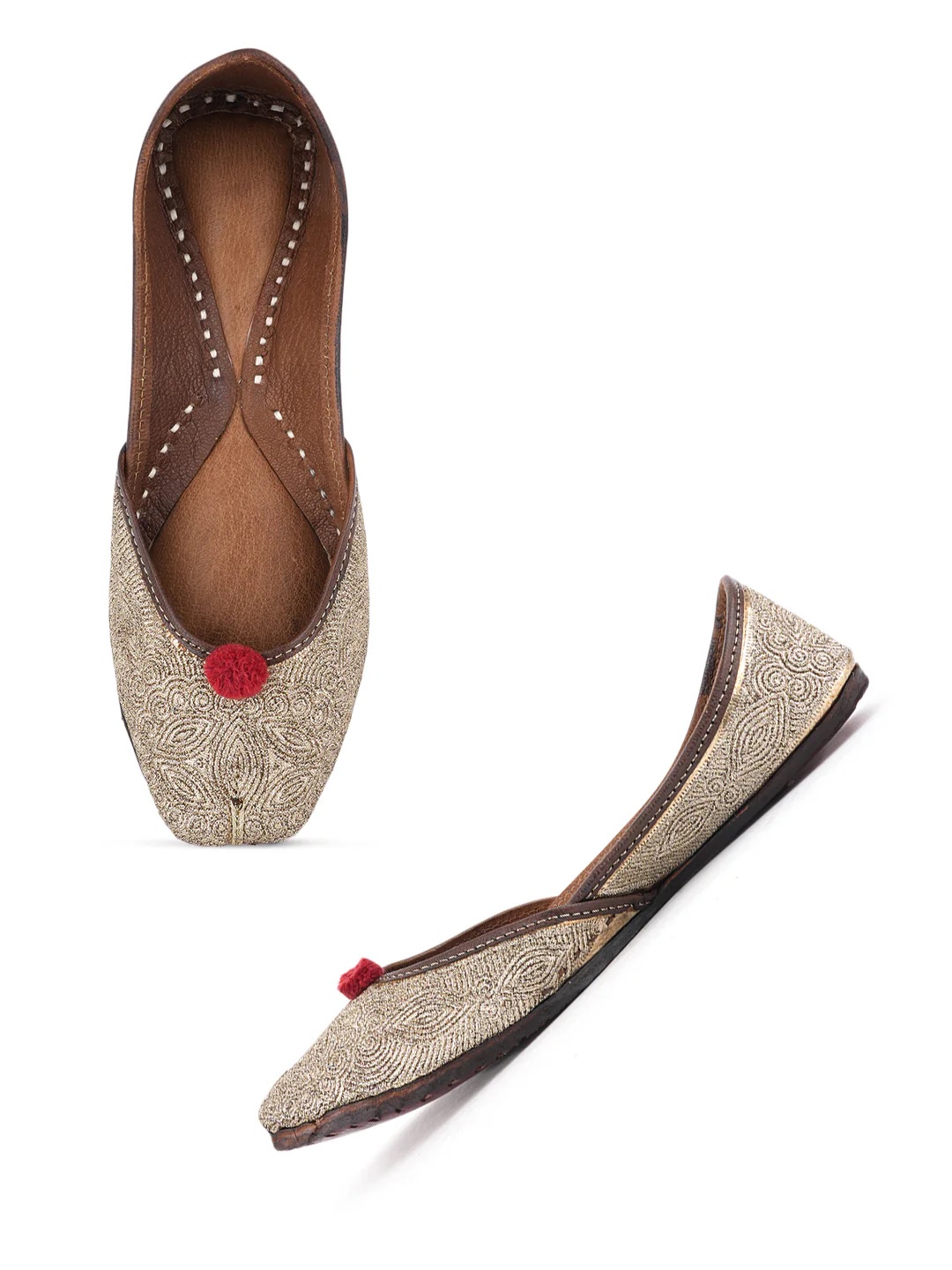 steploom women's golden zari royale handcrafted utti